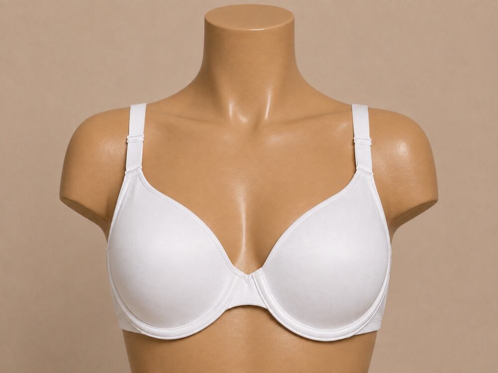 Bali Smoothing Bra 44D Nude Beige Full Coverage Convertible Straps NWT